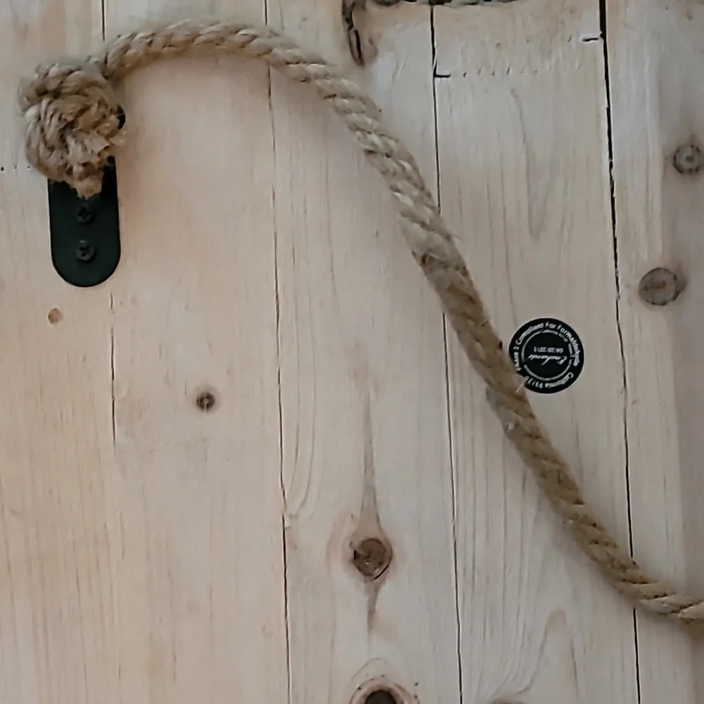 Wood Whale Shaped Wall Decor with black hooks